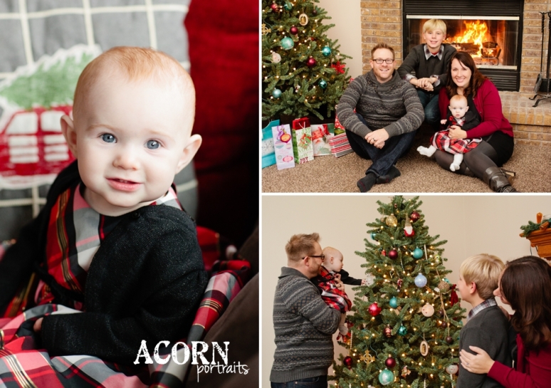Acorn Portraits, Plainfield Portraits, Plainfield Photography, At Home Portraits, Holiday Portraits, Christmas Portraits, Family Portraits